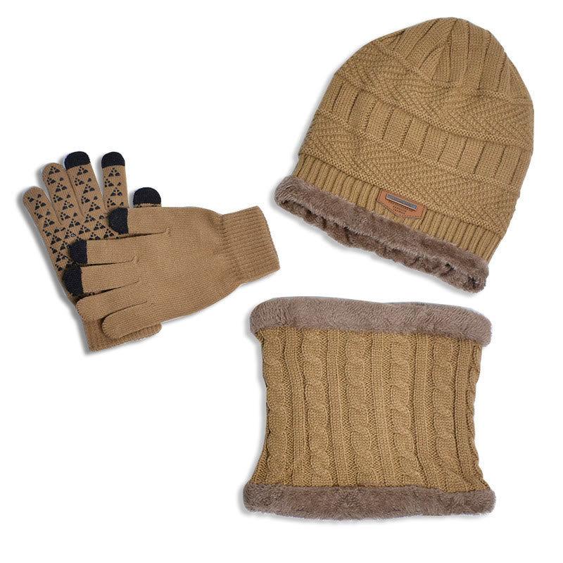 Ensemble 3 en 1 de gants chauds d'hiver, bonnet et écharpe - Kaki - Taille unique - image 10