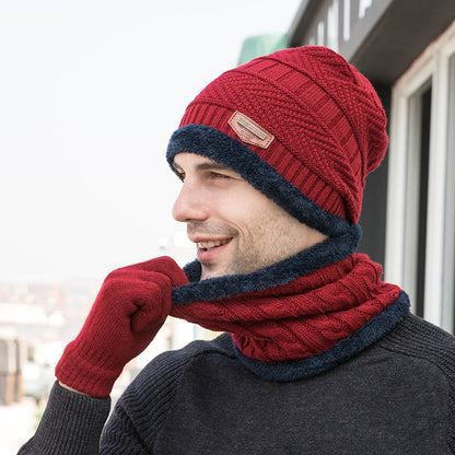 Ensemble 3 en 1 de gants chauds d'hiver, bonnet et écharpe