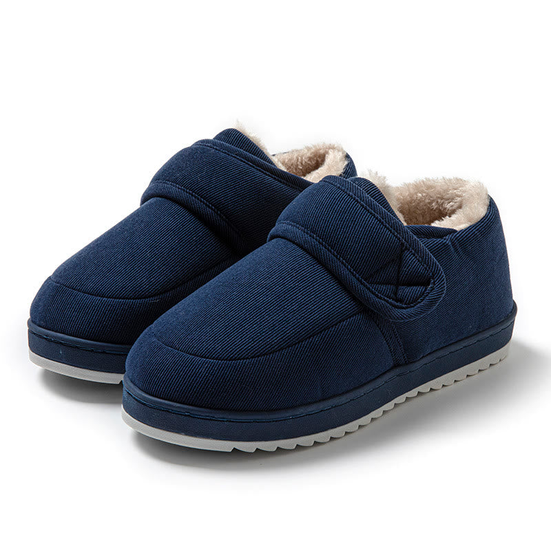 Chaussons d'intérieur d'hiver grande taille - Bleu marine - EU44-45 (US10-11) - image 11