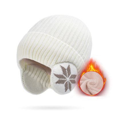 Bonnet cache-oreilles flocon de neige