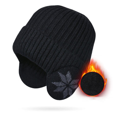 Bonnet cache-oreilles flocon de neige - Noir - Taille unique - image 7
