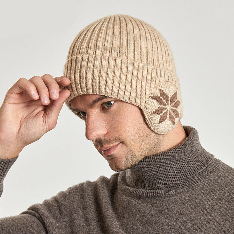 Bonnet cache-oreilles flocon de neige
