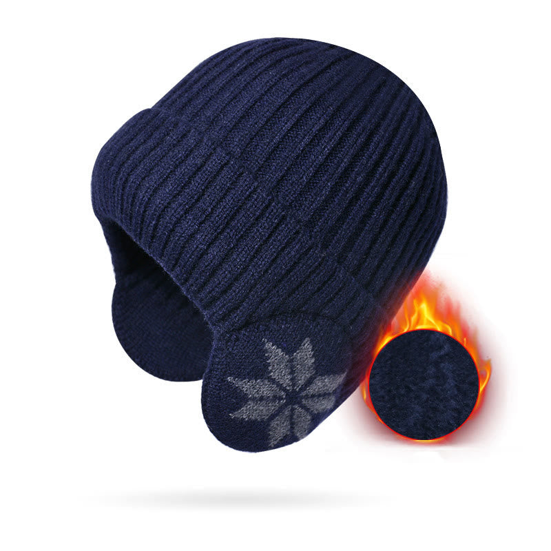 Bonnet cache-oreilles flocon de neige - Bleu marine - Taille unique - image 10