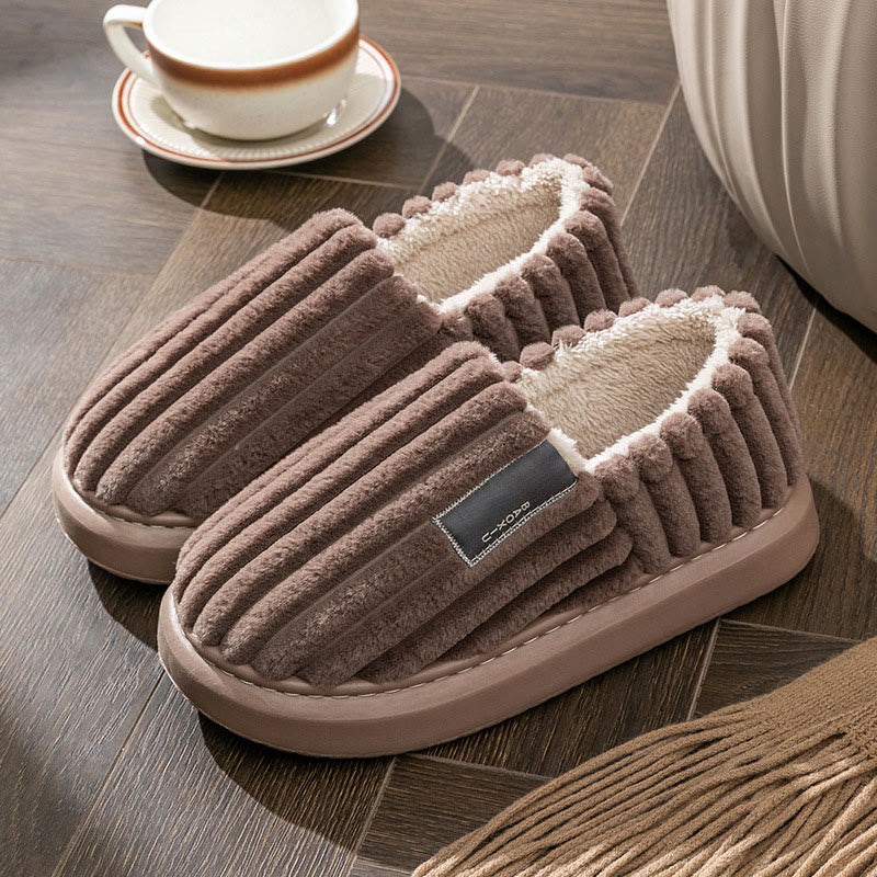 Chaussons d'hiver en peluche grande taille - Café - EU48-49 (US13-14) - image 11