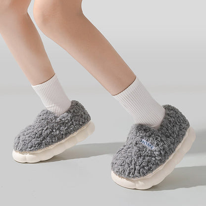 Chaussons à semelle épaisse de couleur unie grande taille - image 4