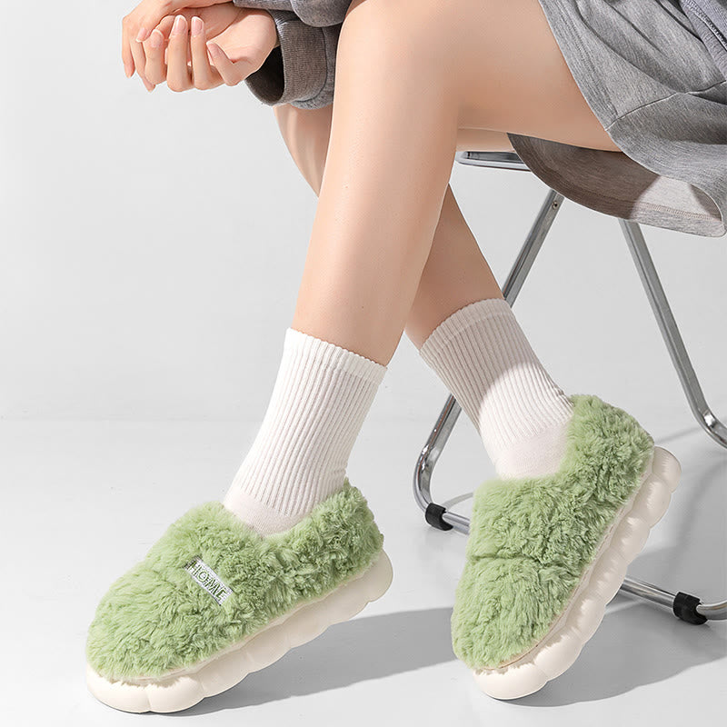 Chaussons à semelle épaisse de couleur unie grande taille - image 1