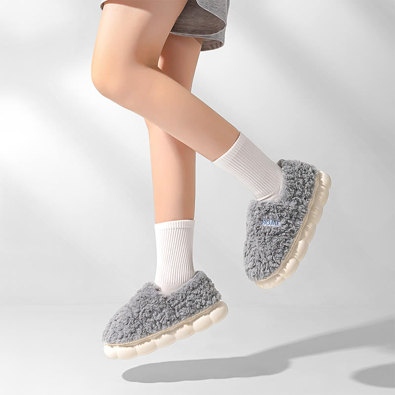 Chaussons à semelle épaisse de couleur unie grande taille - image 2