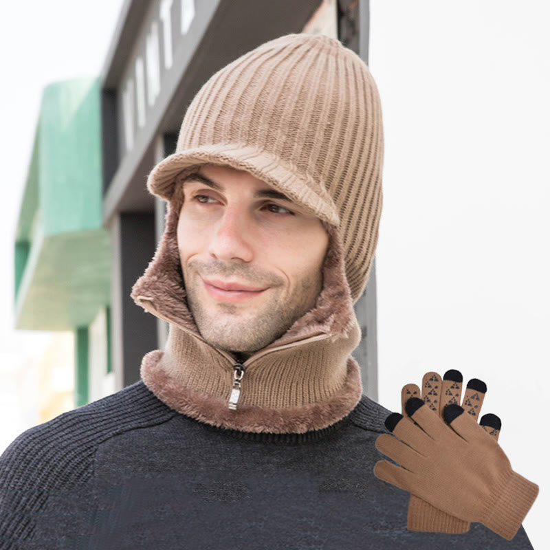 Ensemble bonnet et gants zippés 2 en 1 - Kaki - Taille unique - image 16