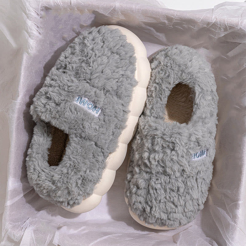 Chaussons à semelle épaisse de couleur unie grande taille - Bleu - EU43-44 (US9-10) - image 8