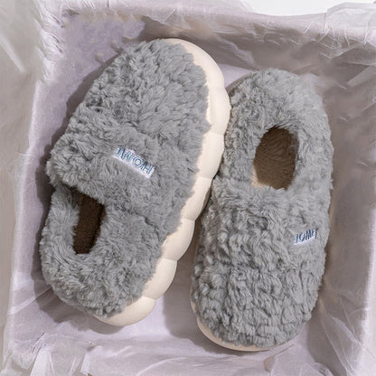 Chaussons à semelle épaisse de couleur unie grande taille - Bleu - EU43-44 (US9-10) - image 8