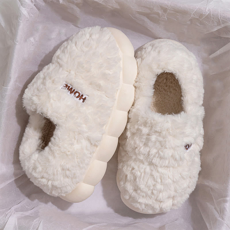 Chaussons à semelle épaisse de couleur unie grande taille - Blanc - EU43-44 (US9-10) - image 9