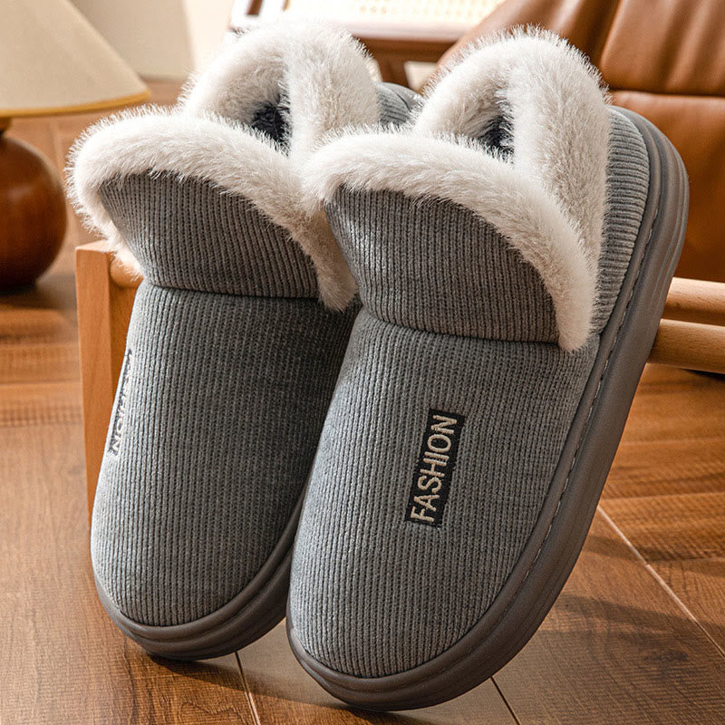 Chaussons chauds et doux pour la peau grande taille - Gris - EU45-46 (US11-12) - image 8