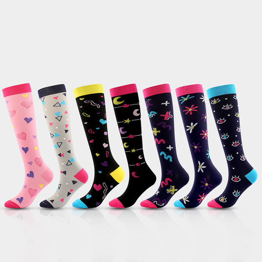 Chaussettes de compression de sport mignonnes et tendance (7 paires) - Multicolore - S/M - image 0