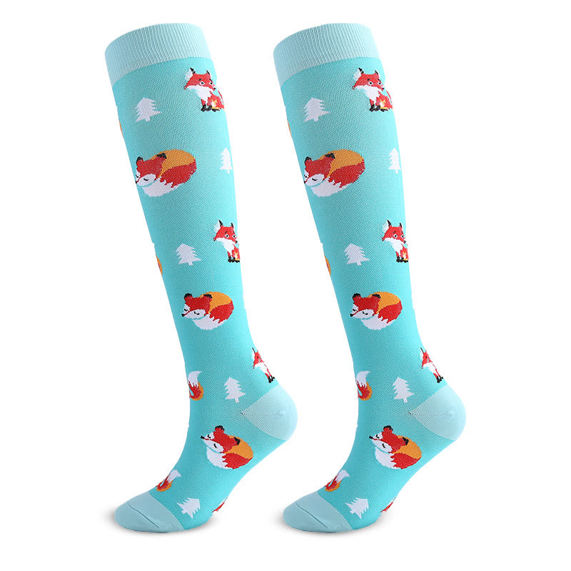 Chaussettes de compression hautes motif fruits et animaux (6 paires) - image 3