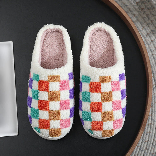 Chaussons colorés en treillis grande taille - image 0