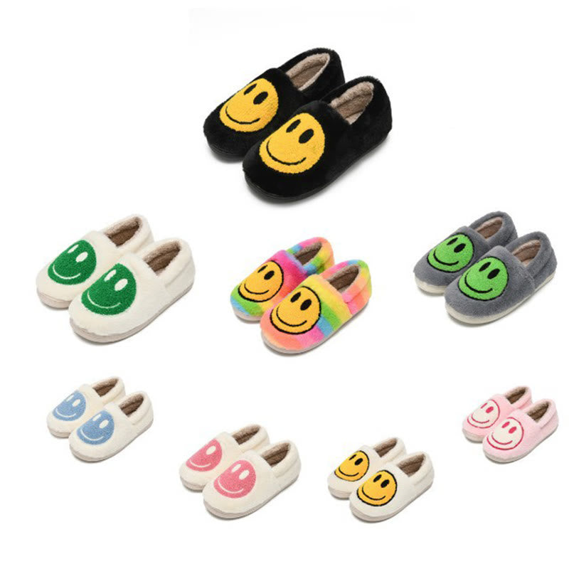 Chaussons colorés grande taille à motif smiley - image 1