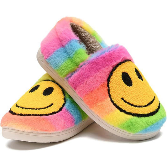 Chaussons colorés grande taille à motif smiley - image 0