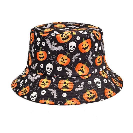 Chapeau bob Jack-O'-Lantern effrayant grande taille - Noir - Taille unique - image 1