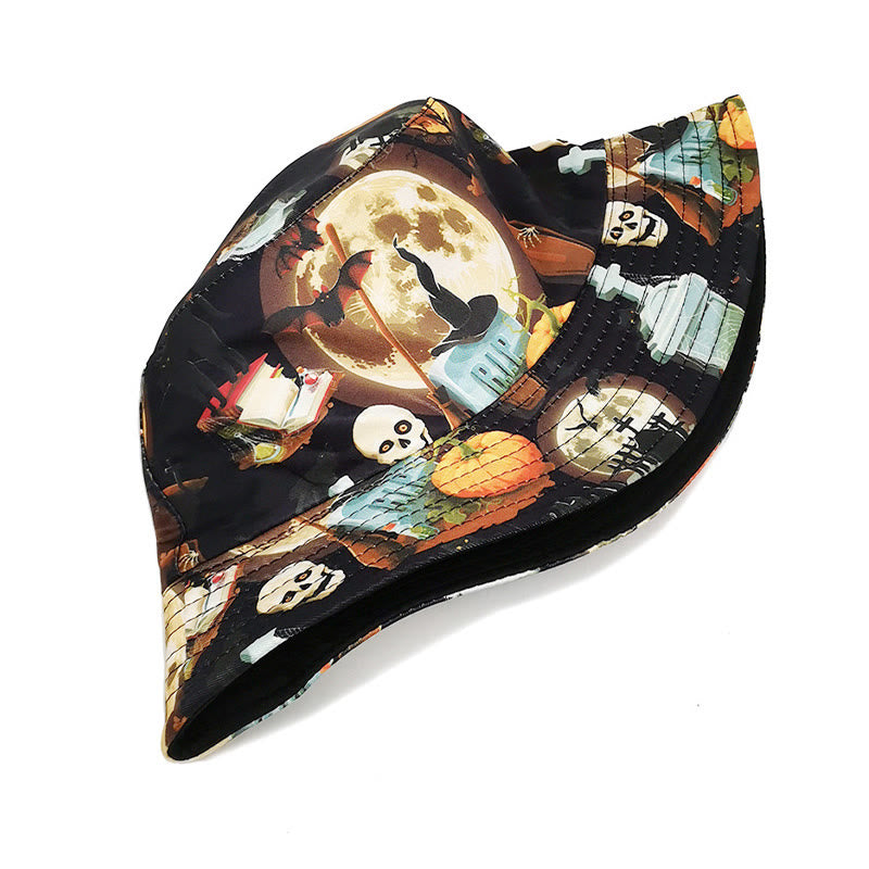 Chapeau bob grande taille motif lune d'Halloween - image 2