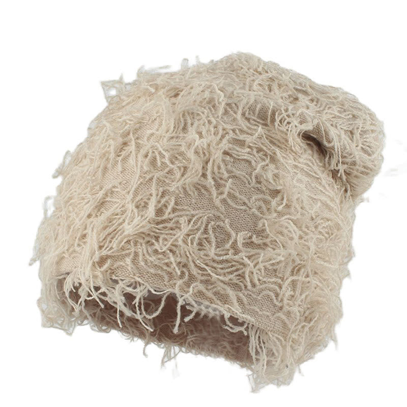 Bonnet tricoté unisexe grande taille - Beige - Taille unique - image 6
