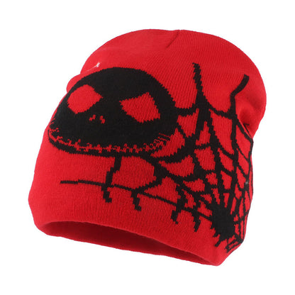 Bonnet grande taille à motif toile d'araignée et visage fantôme - image 2