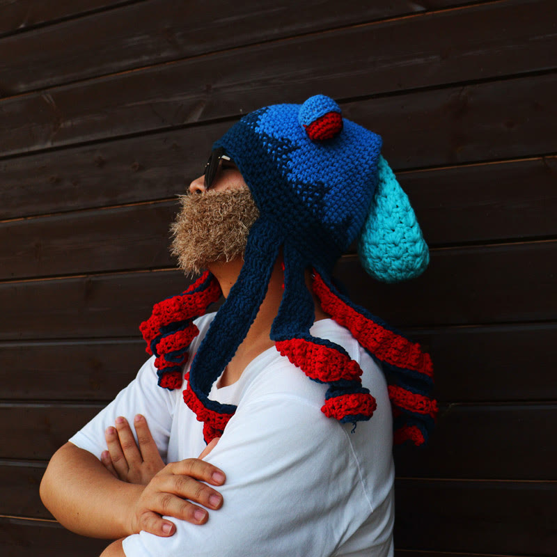 Bonnet tentacule de pieuvre coloré grande taille