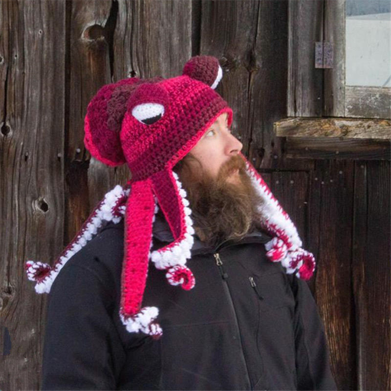 Bonnet pieuvre drôle grande taille - Rose - Taille unique - image 3