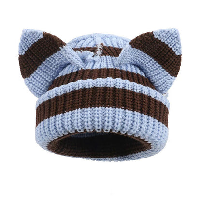 Bonnet amusant avec oreilles de chat mignonnes grande taille - Bleu - M - image 5