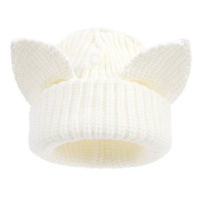 Bonnet amusant avec oreilles de chat mignonnes grande taille - Blanc - M - image 7