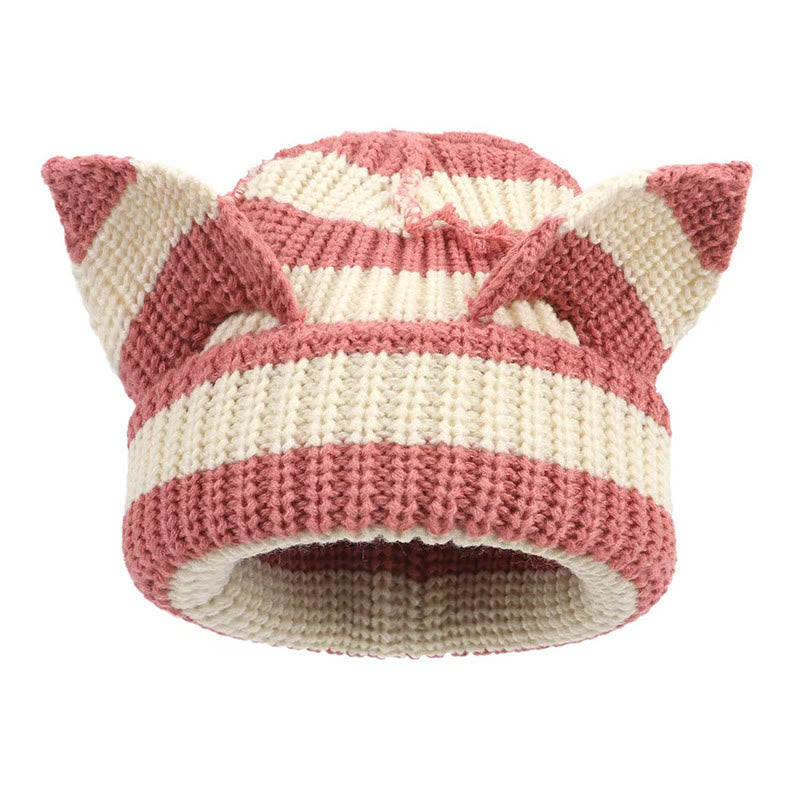 Bonnet amusant avec oreilles de chat mignonnes grande taille - Rose - M - image 4