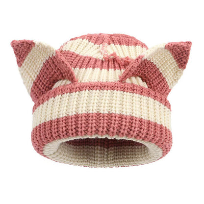 Bonnet amusant avec oreilles de chat mignonnes grande taille - Rose - M - image 4