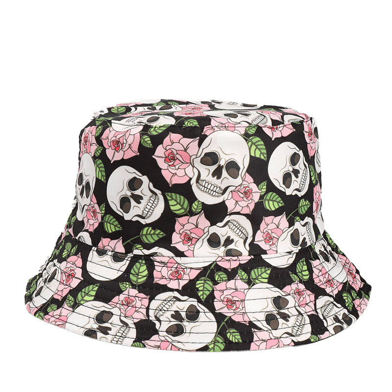 Chapeau bob grande taille série Skull - Crâne de fleur - Taille unique - image 0