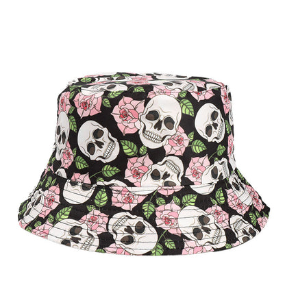 Chapeau bob grande taille série Skull - Crâne de fleur - Taille unique - image 0