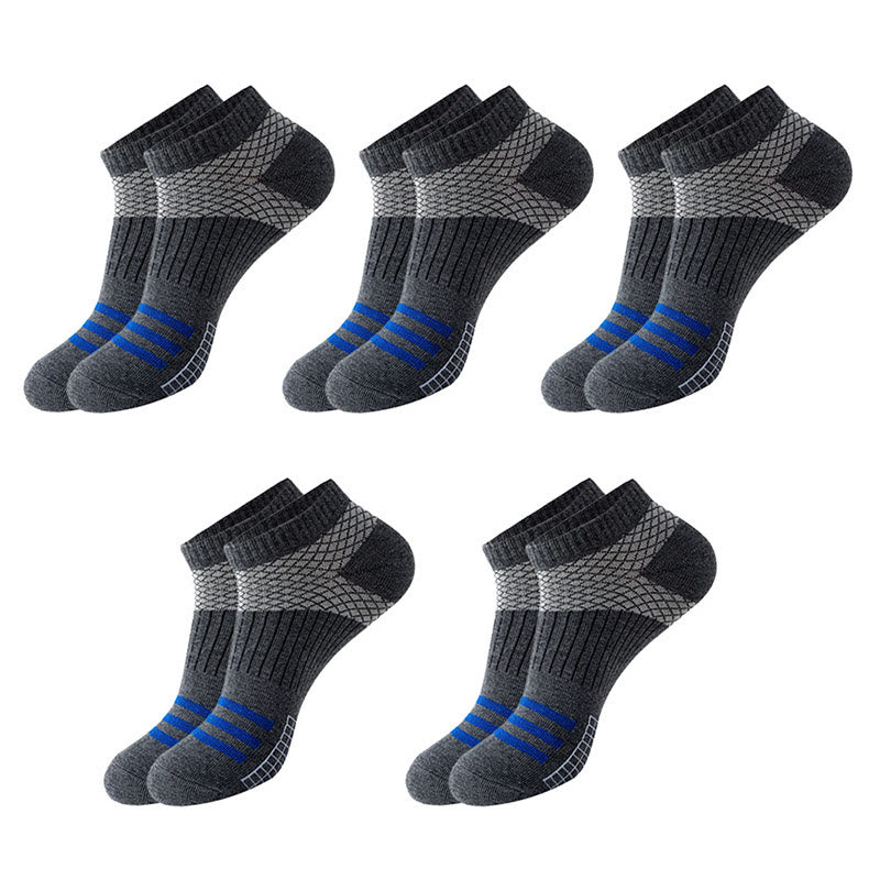 Chaussettes de compression à rayures quadrillées (10 paires) - Gris foncé - EU39-45 (US6-11) - image 5