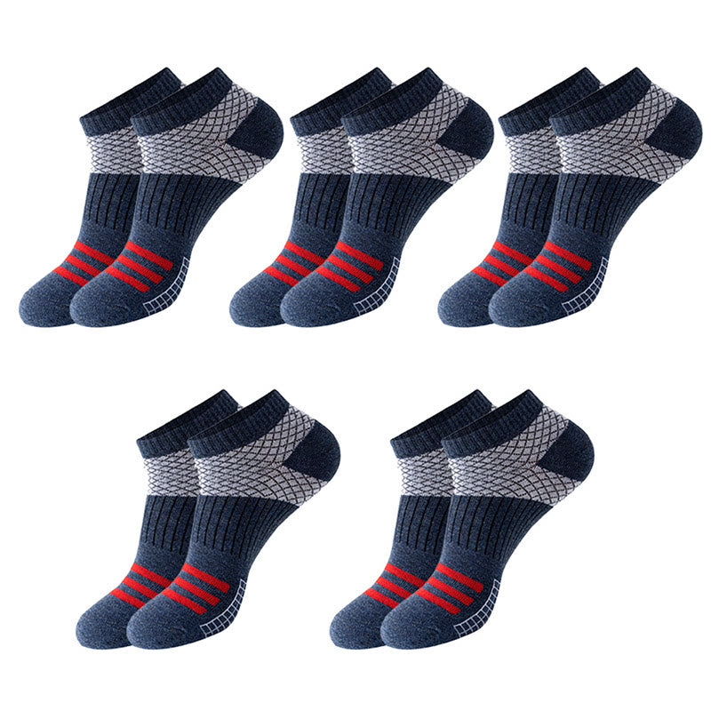 Chaussettes de compression à rayures quadrillées (10 paires) - Bleu - EU39-45 (US6-11) - image 6