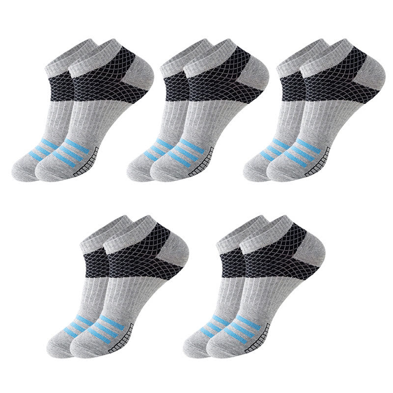 Chaussettes de compression à rayures quadrillées (10 paires) - Gris clair - EU39-45 (US6-11) - image 9