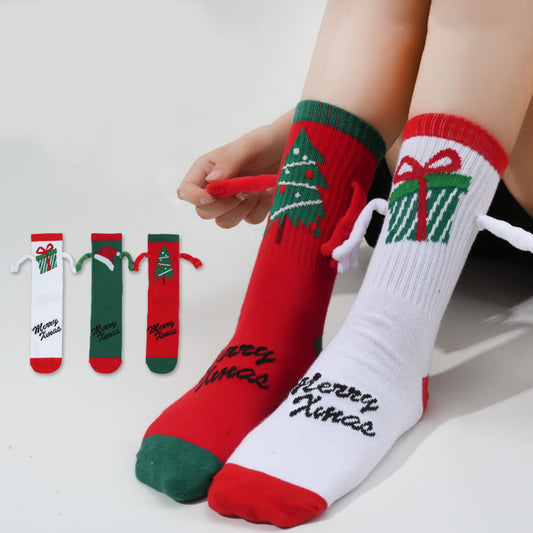 Chaussettes de Noël magnétiques grande taille (3 paires) - Multicolore - EU37-42 (US4-8.5) - image 1