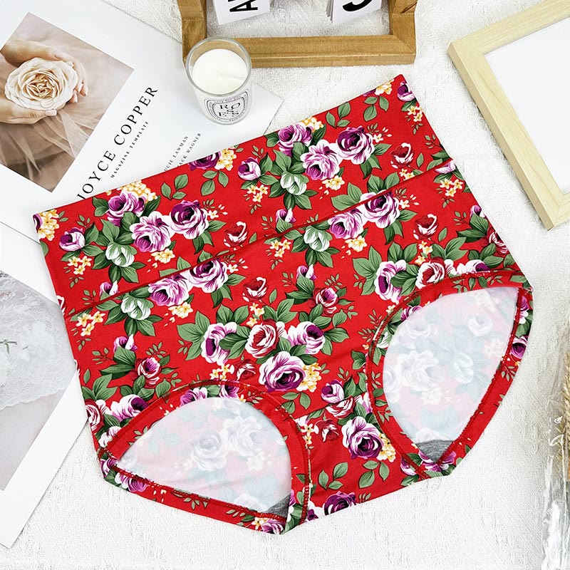 Culottes fleuries douces (paquets de 5) - Rouge - 6XL - image 12