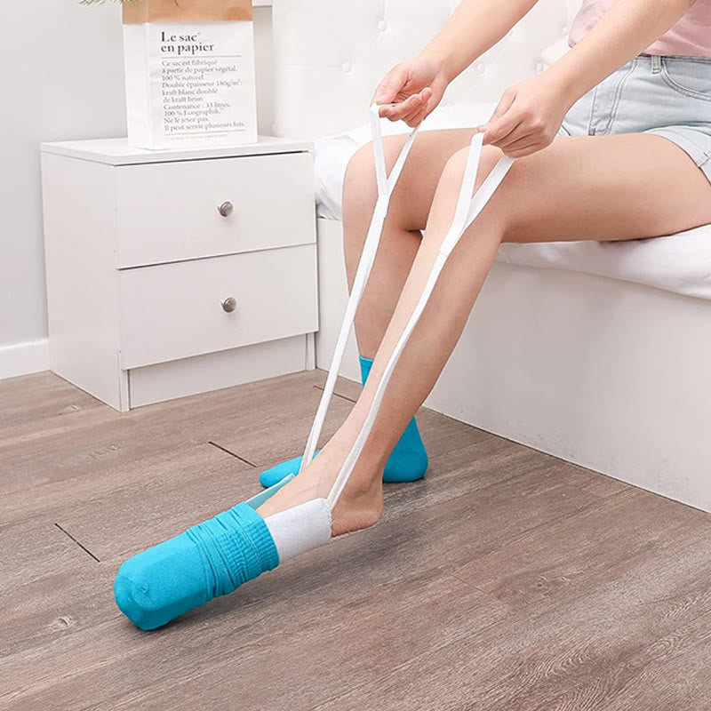 Aide à la compression des chaussettes sans flexion