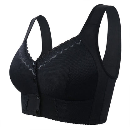 Soutien-gorge sans armatures style gilet en dentelle - Noir - 58 - F - image 4