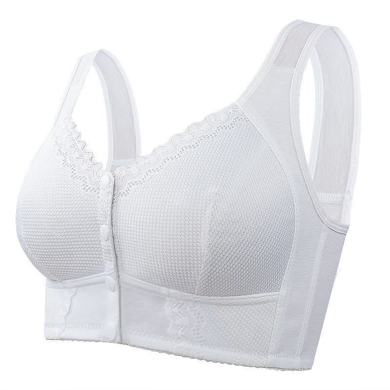 Soutien-gorge sans armatures style gilet en dentelle - Blanc - 58 - F - image 5