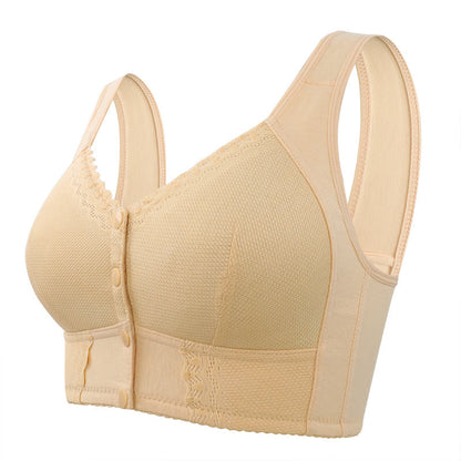 Soutien-gorge sans armatures en dentelle de couleur unie grande taille