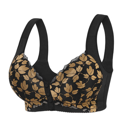 Soutien-gorge sans armatures à boucle et dentelle sur le devant - Noir - 52 - G - image 3