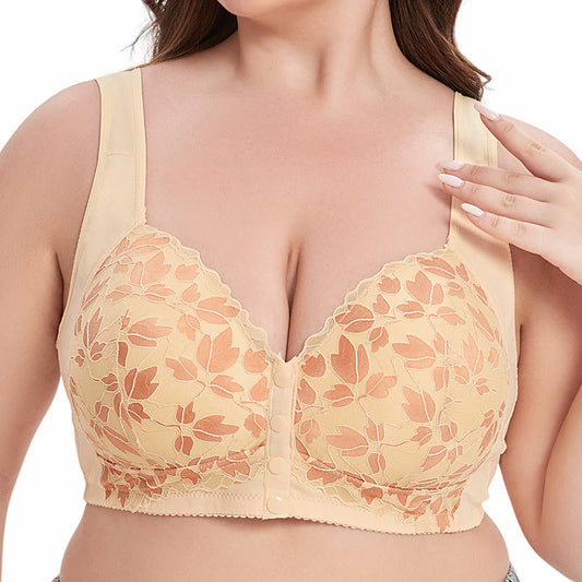 Soutien-gorge sans armatures en dentelle fleurie grande taille