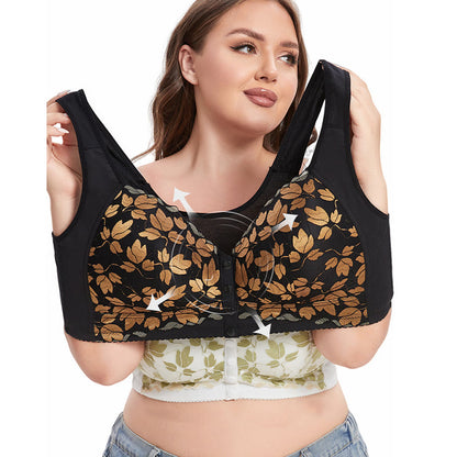 Soutien-gorge sans armatures à boucle en dentelle grande taille
