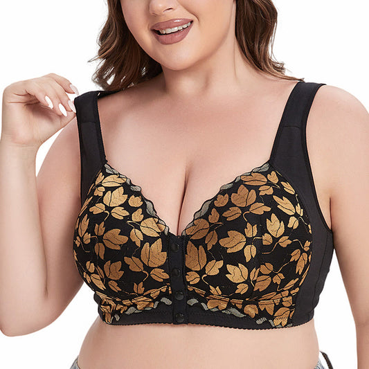 Soutien-gorge sans armatures à boucle et dentelle sur le devant - image 0