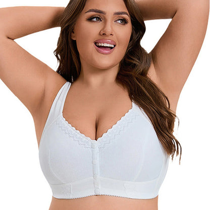 Soutien-gorge sans armatures style gilet en dentelle grande taille