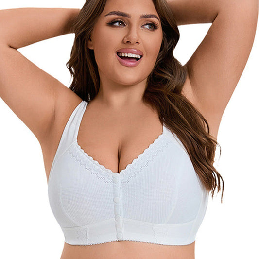 Soutien-gorge sans armatures style gilet en dentelle grande taille