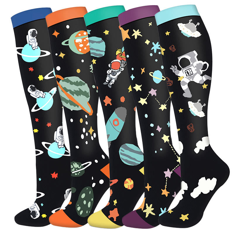 Chaussettes de compression pour astronautes (5 paires) - Multicolore - S/M - image 0