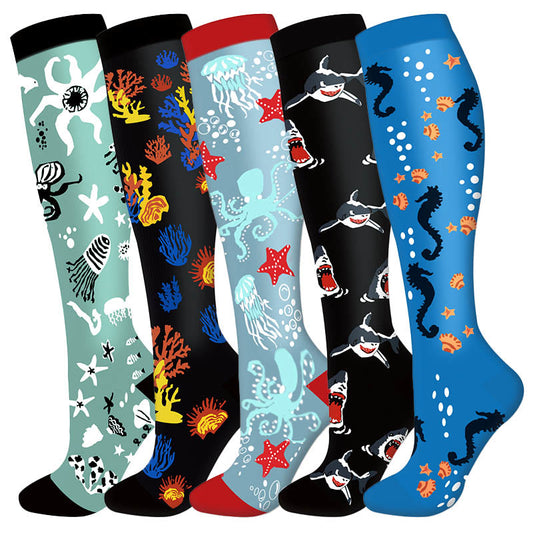 Chaussettes de compression Underwater World (5 paires) - image 1